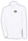 Main image for Antigua New York Knicks Mens White Metallic Logo Hunk Long Sleeve 1/4 Zip Pullover