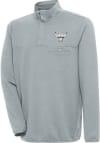 Main image for Antigua Chicago Bulls Mens Grey Metallic Logo Steamer Long Sleeve 1/4 Zip Pullover