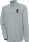 Main image for Antigua Dallas Mavericks Mens Grey Metallic Logo Steamer Long Sleeve 1/4 Zip Pullover