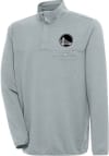 Main image for Antigua Golden State Warriors Mens Grey Metallic Logo Steamer Long Sleeve 1/4 Zip Pullover