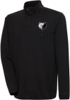 Main image for Antigua Memphis Grizzlies Mens Black Metallic Logo Steamer Long Sleeve 1/4 Zip Pullover