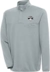Main image for Antigua New York Knicks Mens Grey Metallic Logo Steamer Long Sleeve 1/4 Zip Pullover