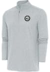 Main image for Antigua Philadelphia 76ers Mens Grey Metallic Logo Hunk Long Sleeve 1/4 Zip Pullover