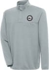 Main image for Antigua Philadelphia 76ers Mens Grey Metallic Logo Steamer Long Sleeve 1/4 Zip Pullover