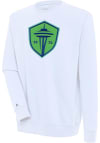 Main image for Antigua Seattle Sounders FC Mens White Victory Long Sleeve Crew Sweatshirt