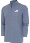 Main image for Antigua Detroit Lions Mens Navy Blue Hunk Long Sleeve 1/4 Zip Pullover