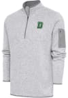 Main image for Antigua Dartmouth Big Green Mens Grey Fortune Long Sleeve 1/4 Zip Fashion Pullover