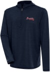 Main image for Antigua Atlanta Braves Mens Navy Blue Tidy Long Sleeve 1/4 Zip Pullover