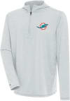 Main image for Antigua Miami Dolphins Mens Grey Tidy Long Sleeve 1/4 Zip Pullover