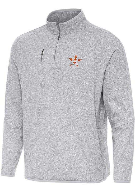 Antigua Houston Astros Mens Certain Pullover GREY HEATHER