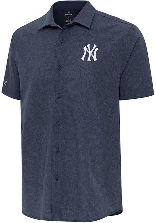New York Yankees Mens Antigua Short Sleeve NAVY Activate Button