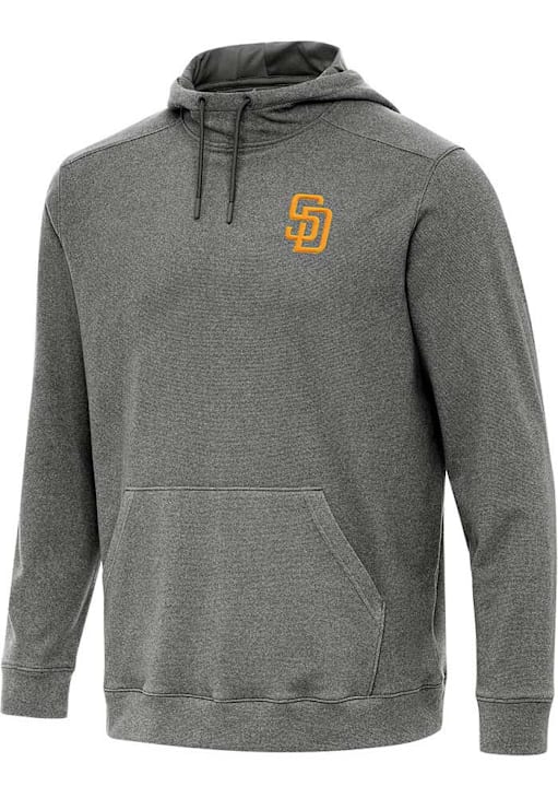 Antigua San Diego Padres Mens BLACK-HEATHER Cloud Hoodie 133088364