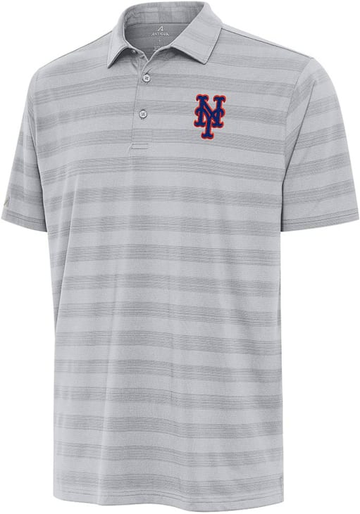 New York Mets Antigua GREY MULTI Tunnel Big and Tall Golf Shirt