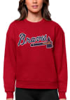 Main image for Antigua Atlanta Braves Womens Red Victory Crew Sweatshirt