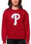 Main image for Antigua Philadelphia Phillies Womens Red Victory Crew Sweatshirt