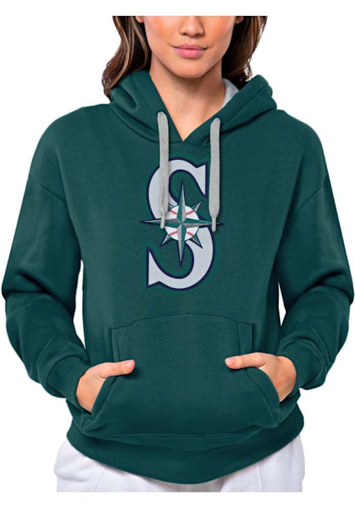 Antigua Seattle Mariners Womens TEAL Full Front Victory Hoodie