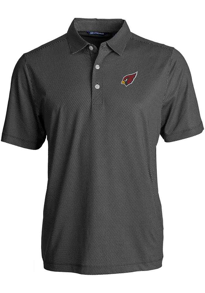 Cutter and Buck Arizona Cardinals Black Pike Symmetry Big and Tall Polo