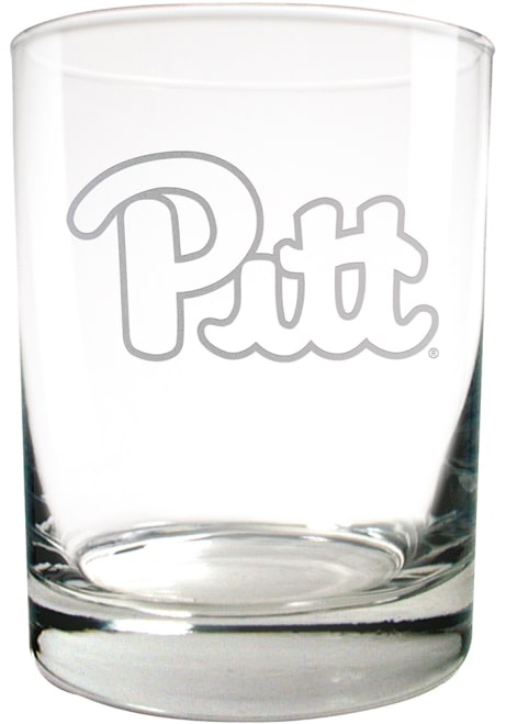 Blue Pitt Panthers 14oz Laser Etch Rock Glass