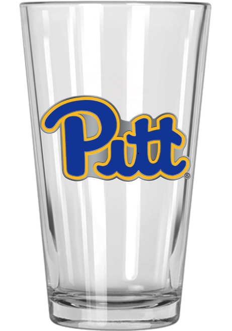 Blue Pitt Panthers 16oz Metal Emblem Pint Glass