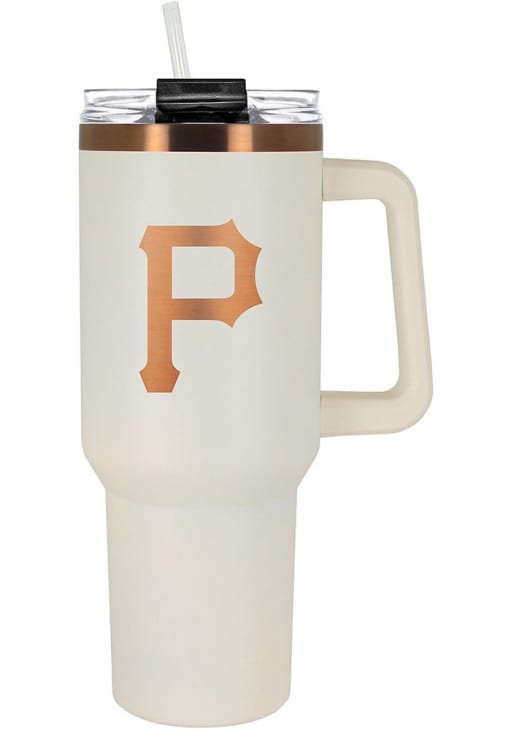 Pittsburgh Pirates 40oz Cream + Copper Stainless Steel Tumbler - White