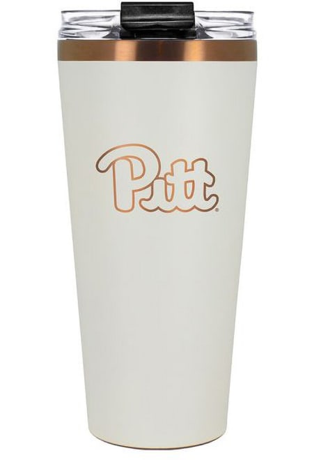 White Pitt Panthers 32oz Cream + Copper Stainless Steel Tumbler