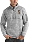 Main image for Antigua San Diego Padres Mens Grey Fortune Long Sleeve 1/4 Zip Pullover