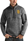 Main image for Antigua San Diego Padres Mens Grey Fortune Long Sleeve 1/4 Zip Pullover