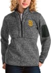 Main image for Antigua San Diego Padres Womens Grey Fortune 1/4 Zip Pullover
