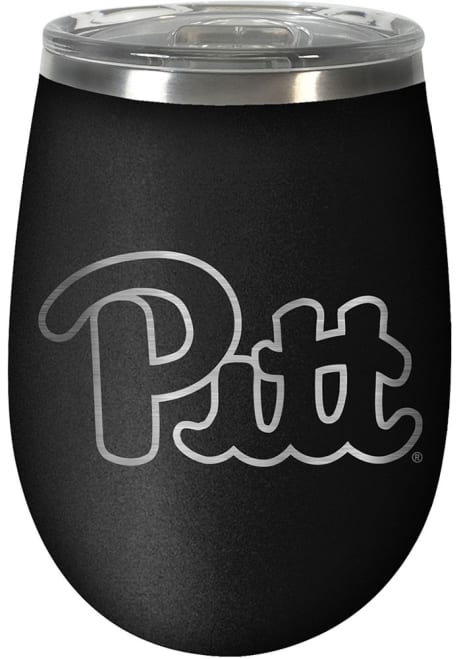 Black Pitt Panthers 10oz Stealth Stemless Wine Stainless Steel Stemless