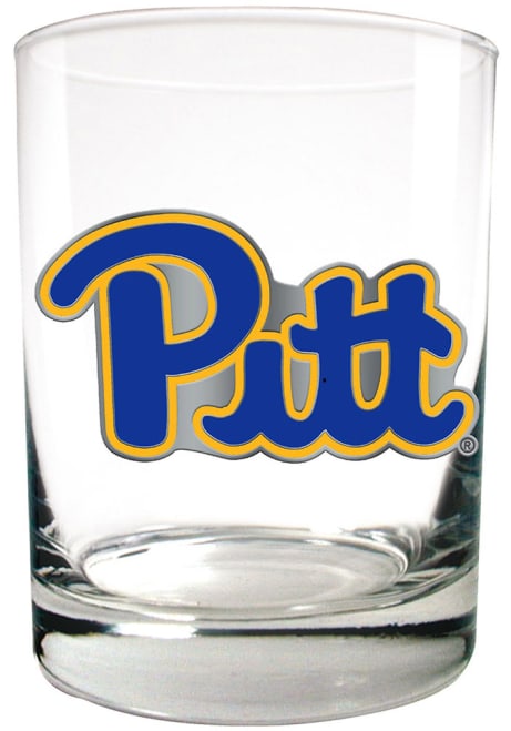 Blue Pitt Panthers 14oz Emblem Rock Glass