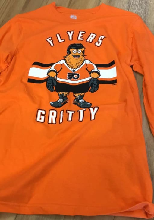 Gritty  Outer Stuff Philadelphia Flyers Youth Orange Gritty Life Long Sleeve T-Shirt