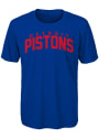 Detroit Pistons Youth Curved Ball T-Shirt - Blue