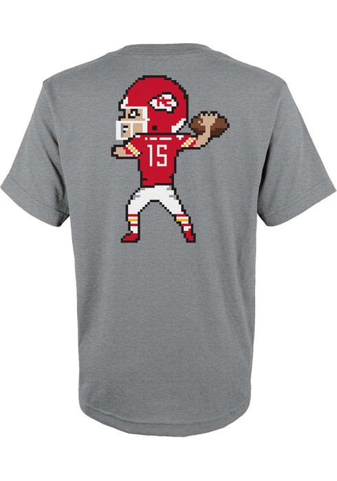 Patrick Mahomes Kansas City Chiefs Watercolor Strokes Pixel Art 1 Youth T- Shirt by Joe Hamilton - Pixels Merch