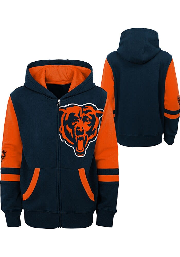Chicago Bears Boys Stadium Full Zip Hoodie - Ã‚Â NAVY