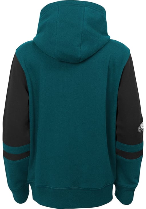 Philadelphia Eagles Boys Midnight Green Stadium Long Sleeve Full Zip Hooded Sweatshirt