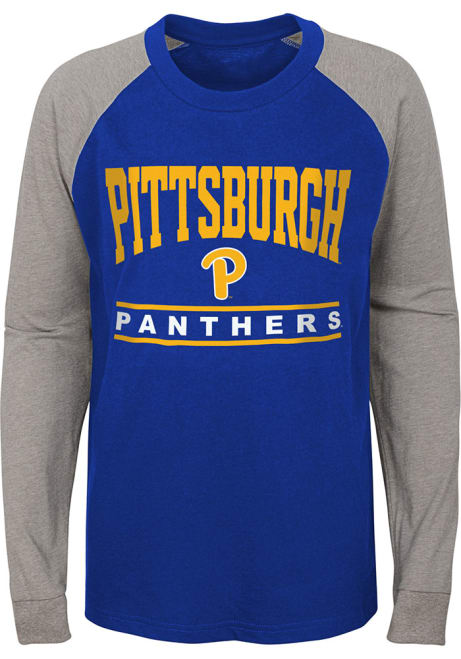 Youth Blue Pitt Panthers Classic Raglan Long Sleeve Fashion T-Shirt