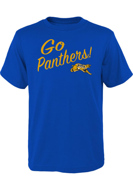 Youth Blue Pitt Panthers Vault Slogan Short Sleeve T-Shirt