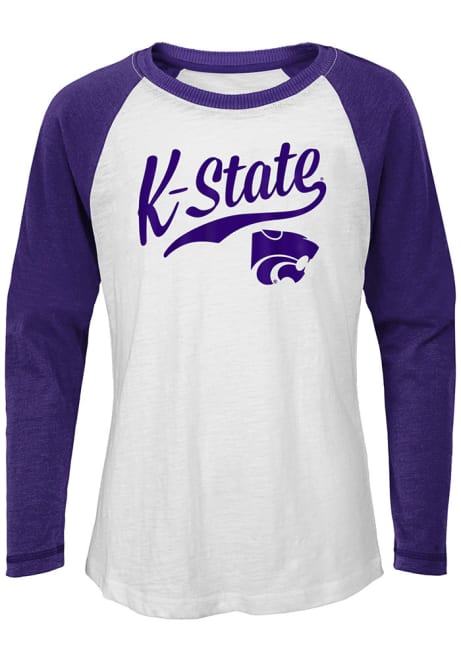 Girls White K-State Wildcats Tradition Long Sleeve T-shirt