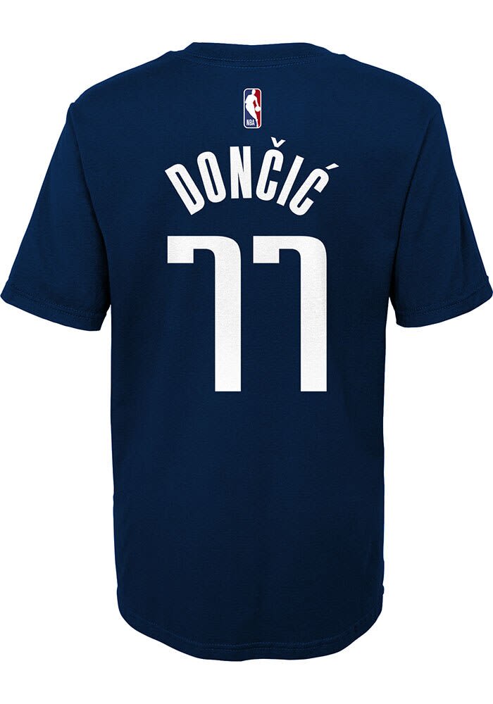 Luka Doncic Dallas Mavericks Boys NAVY Name Number Short Sleeve T