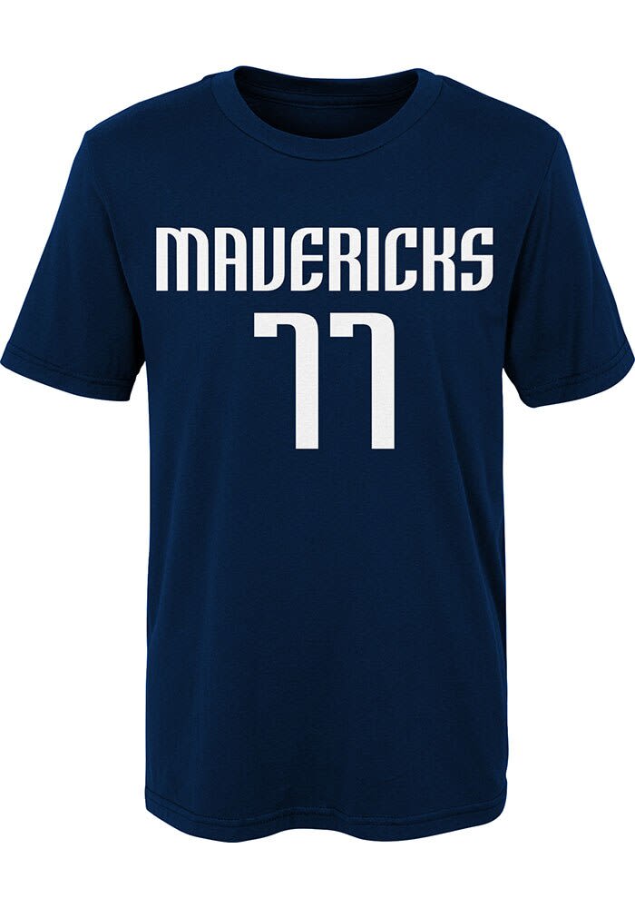 Luka Doncic Dallas Mavericks Boys NAVY Name Number Short Sleeve T