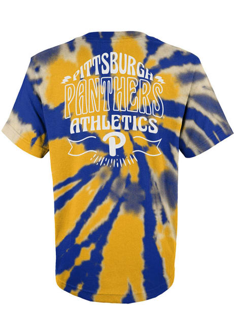 Youth Blue Pitt Panthers Pennant Tie Dye Short Sleeve T-Shirt
