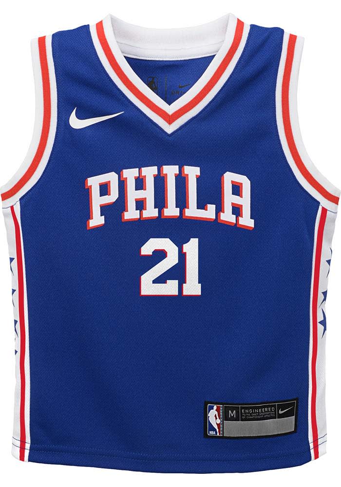Joel Embiid Nike Philadelphia 76ers Boys Blue Icon Replica Basketball Jersey