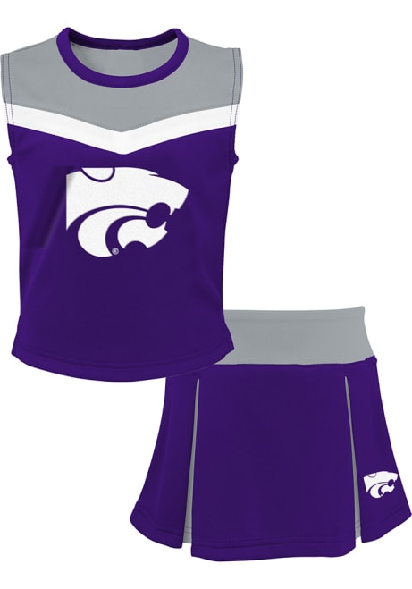 Girls Purple K-State Wildcats Spirit Cheer 2PC Cheer Set