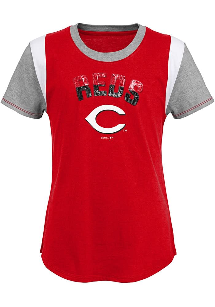 Cincinnati Reds Girls Totally Short Sleeve Fashion T Shirt RED