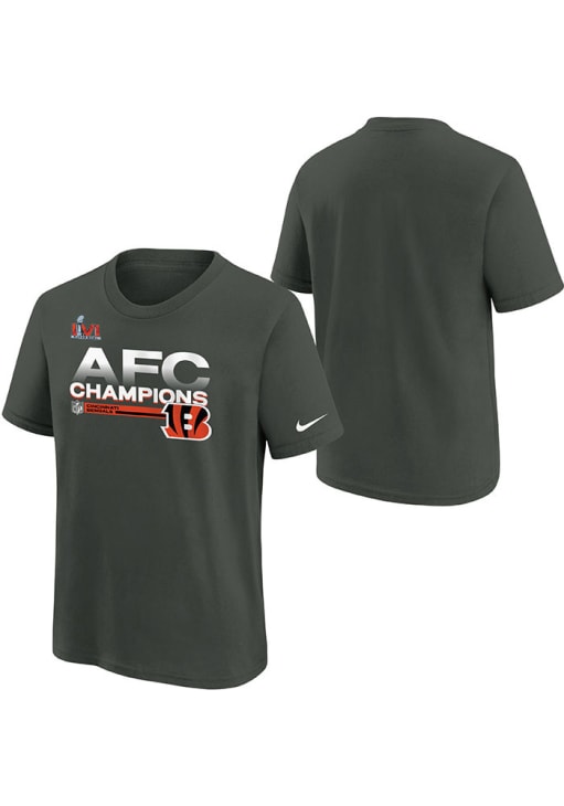 Nike Cincinnati Bengals Youth Grey SBLVI Trophy Conf Champs Short Sleeve T-Shirt