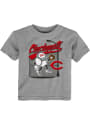 Cincinnati Reds Toddler On The Fence T-Shirt - Grey