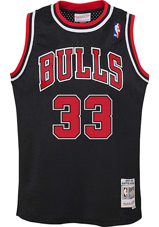 Scottie Pippen  Mitchell and Ness Chicago Bulls Toddler Black Swingman Alt Jersey Basketball Jerse..