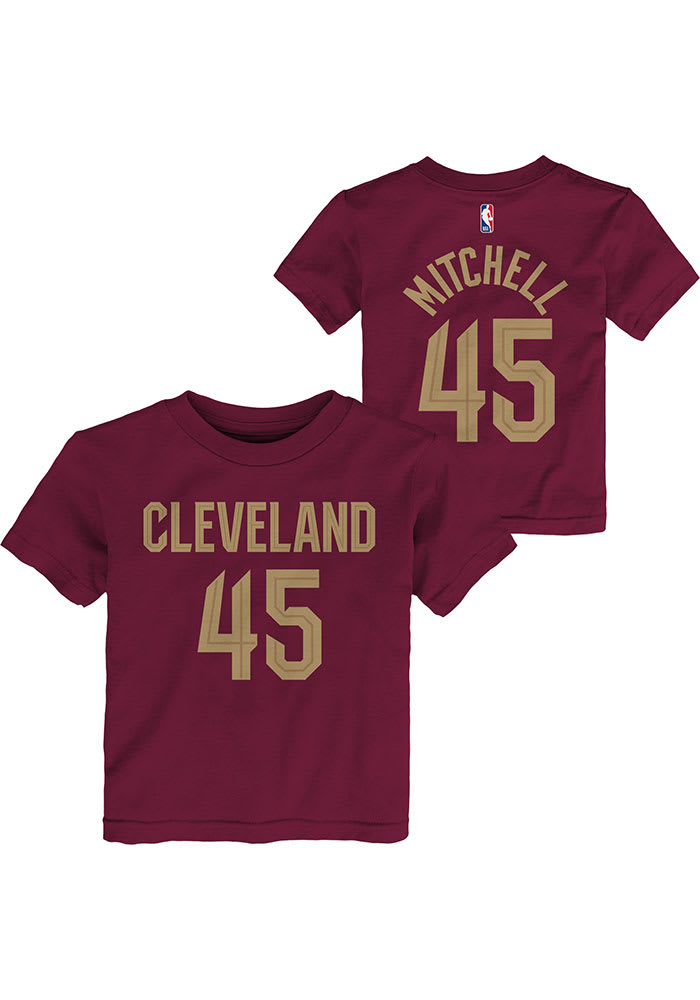 Outerstuff Donovan Mitchell Cleveland Cavaliers Toddler Maroon Flat NN Short Sleeve Player T Shirt Maroon 100 Cotton Size 2T Rally House