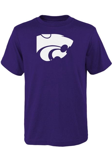 Youth Purple K-State Wildcats Primary Logo Short Sleeve T-Shirt