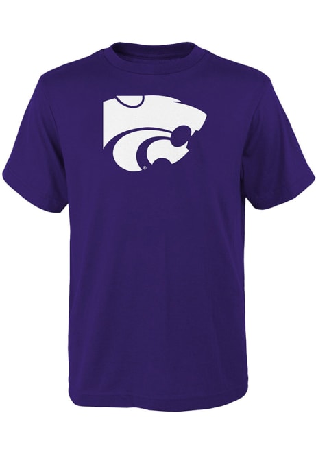 Boys Purple K-State Wildcats Primary Logo Short Sleeve T-Shirt